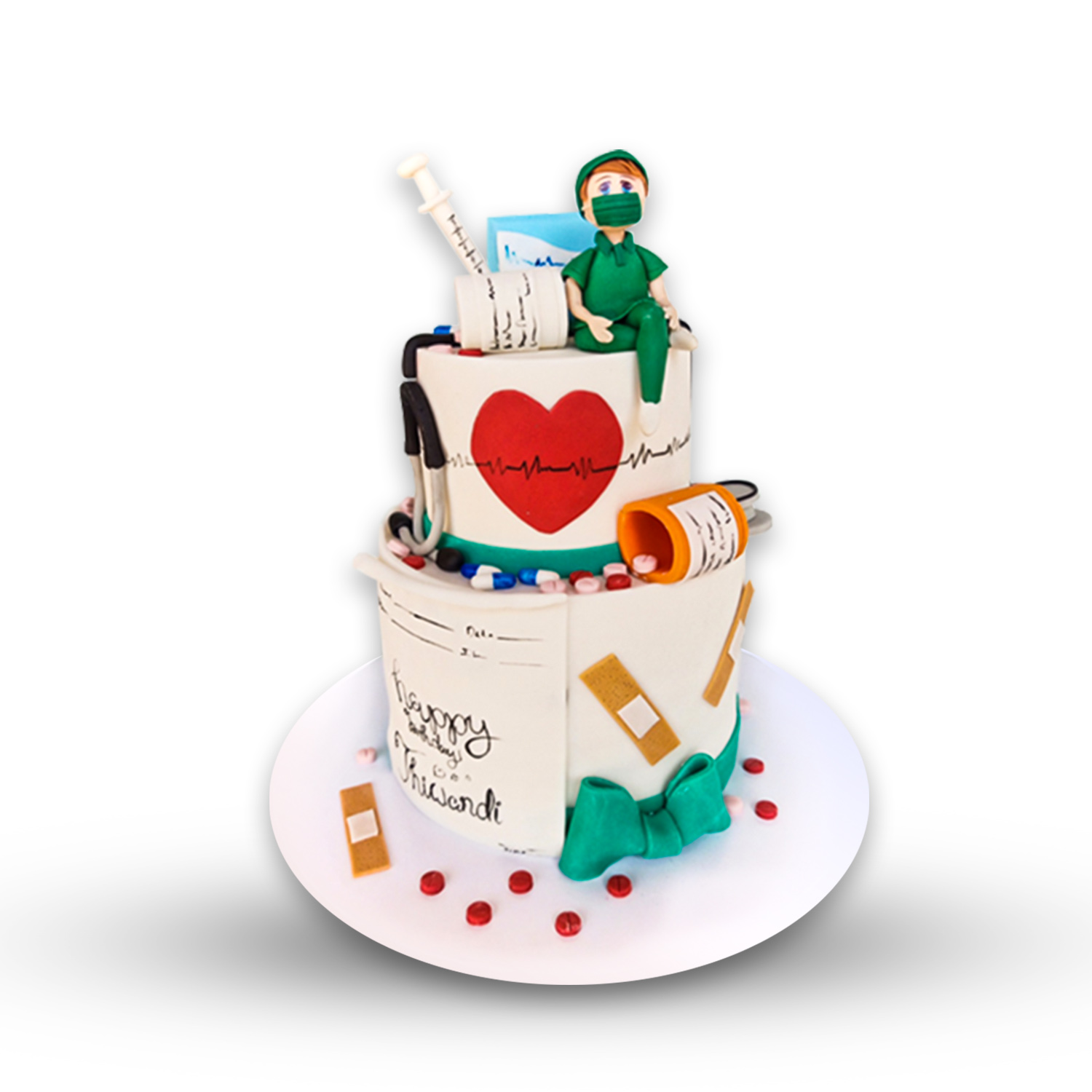 Happy Birthday Nurse Heart Stethoscope Nurse Cake Topper - Etsy Australia